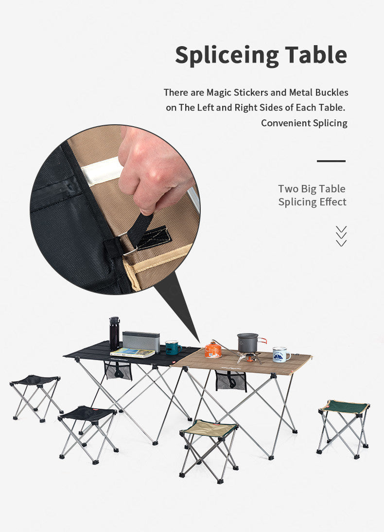 Naturehike Folding Picnic Table Portable Ultralight Foldable Camping Table Load Bearing 20kg Built-in Mesh Storage Bag Table BBQ Camping