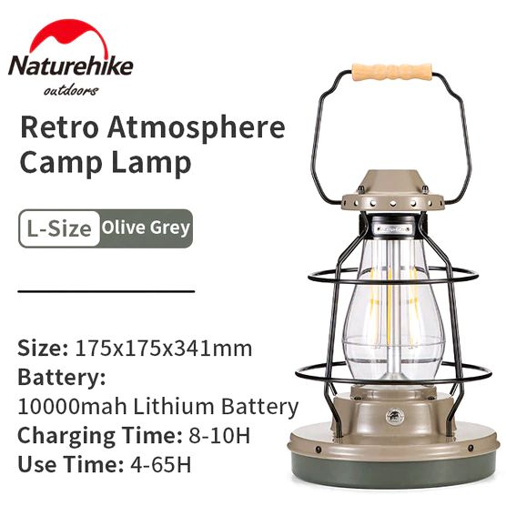 Naturehike Star Trail Retro Atmosphere Light Portable Lightweight Outdoor Camping LED Lantern IPX4 Waterproof USB Charge Lamp Ambient Tent Lighting