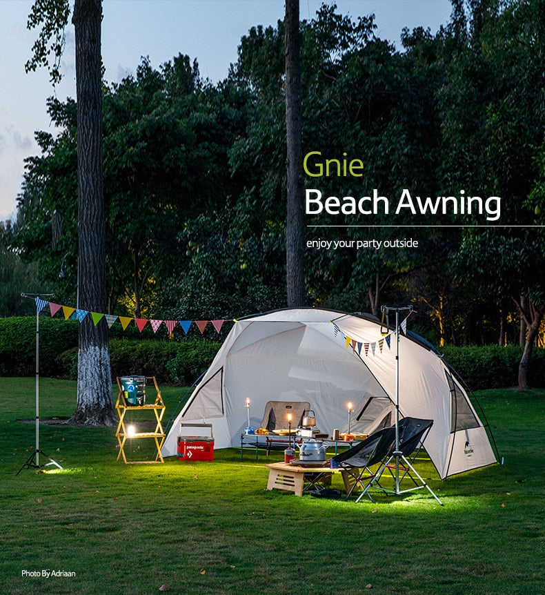 Naturehike Gnie Beach Awning Portable Lightweight Canopy Outdoor Camping 210T Waterproof Party Sun Shelter Sunshade Beach Tarp Hiking Picnic Travel