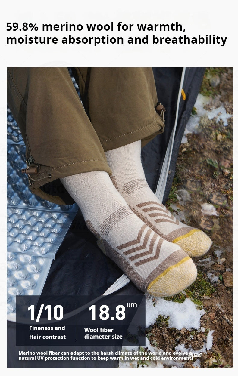 Naturehike Shock Absorbing Sports Socks Portable Breathable Warm Sheep Wool Camping Hiking Trekking Cycling Women Men's Socks
