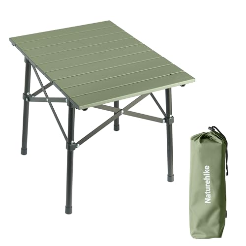 Naturehike Mini Aluminum Egg Roll Table Portable Ultralight Folding Camping Hiking Outdoor Table 50kg Max Load Cross Structure Design 6063 Aluminum Alloy