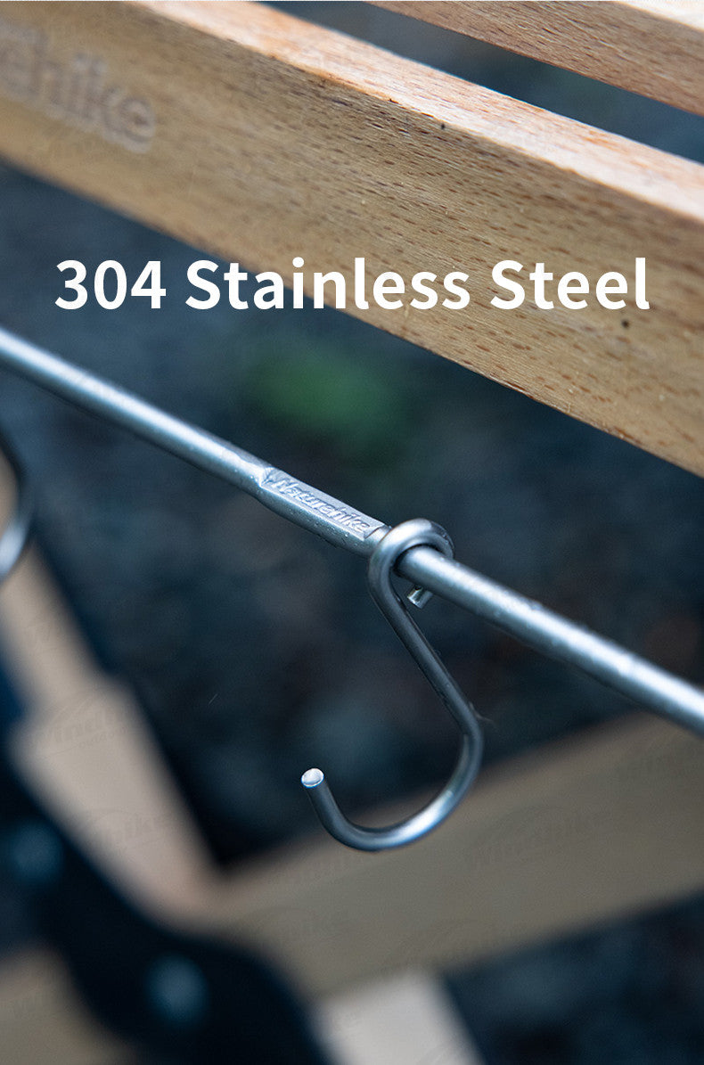 Naturehike Desk Side Hanging Shelf Portable Lightweight Camping Tableware Storage Rack Picnic Hook Rack Table Edge Hook 304 Stainless Steel Outdoor Accessories