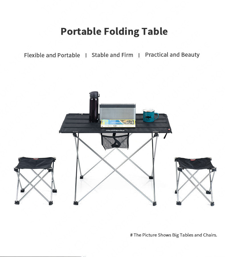 Naturehike Folding Picnic Table Portable Ultralight Foldable Camping Table Load Bearing 20kg Built-in Mesh Storage Bag Table BBQ Camping