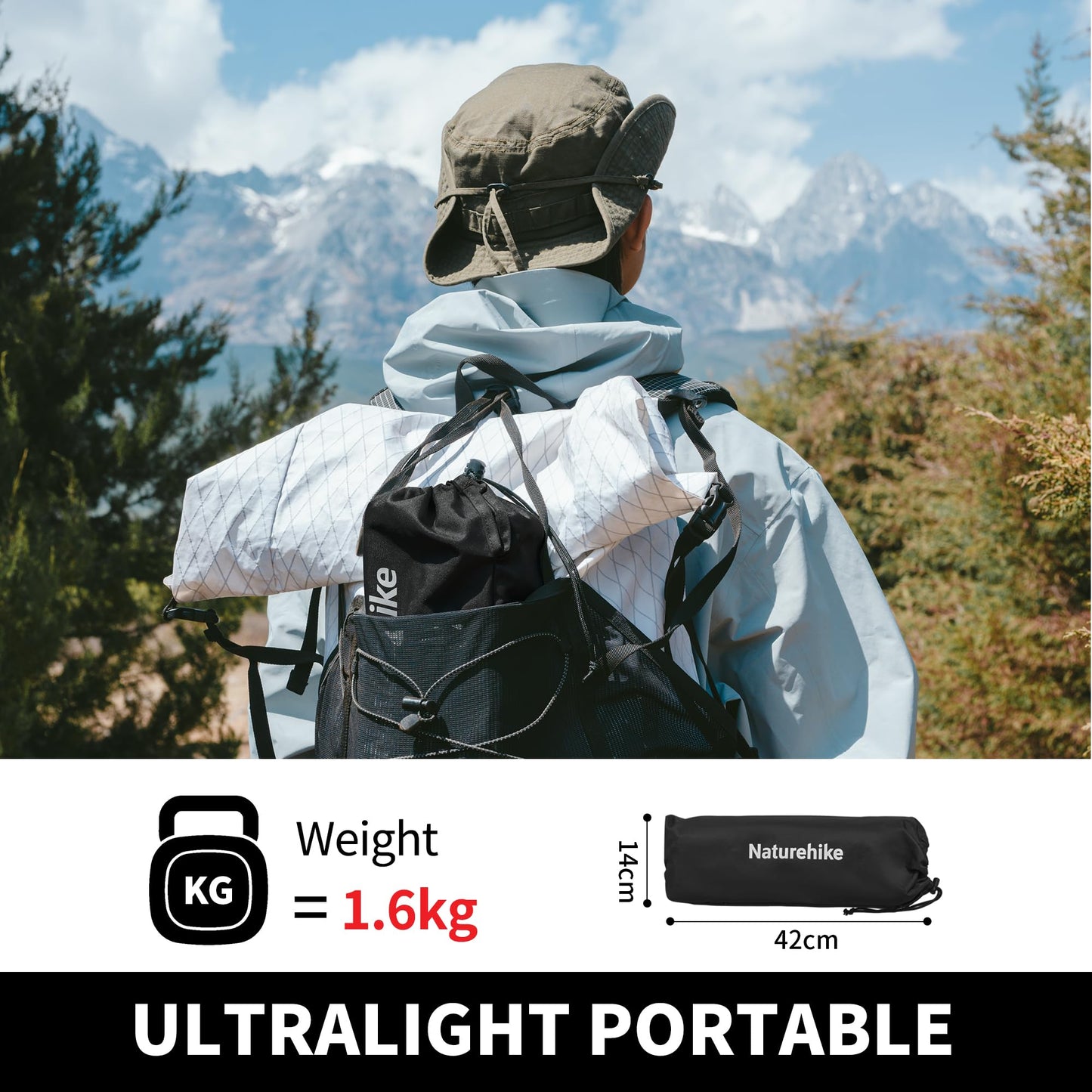 Naturehike Mini Aluminum Egg Roll Table Portable Ultralight Folding Camping Hiking Outdoor Table 50kg Max Load Cross Structure Design 6063 Aluminum Alloy