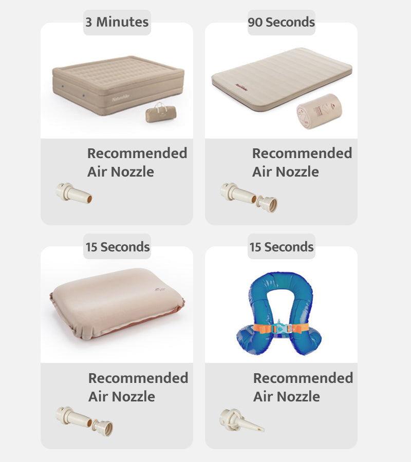 Naturehike High-Power Electric Air Pump Outdoor Portable Ultralight Camping Fast Inflate Deflate Electric Vacuum Pump For Air Cushion Mattress Pillows