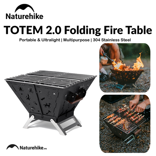Naturehike TOTEM 2.0 Folding Fire Table Portable Ultralight Multipurpose Wood Stove Fire Pit Bonfire Firewood BBQ Grill Outdoor Camping
