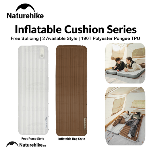 Naturehike Inflatable Cushion Series Inflatable Mat Splicing Sleeping Pad 2 Different Style Camping TPU Thickened 9.5cm Outdoor Bed Air Mattress