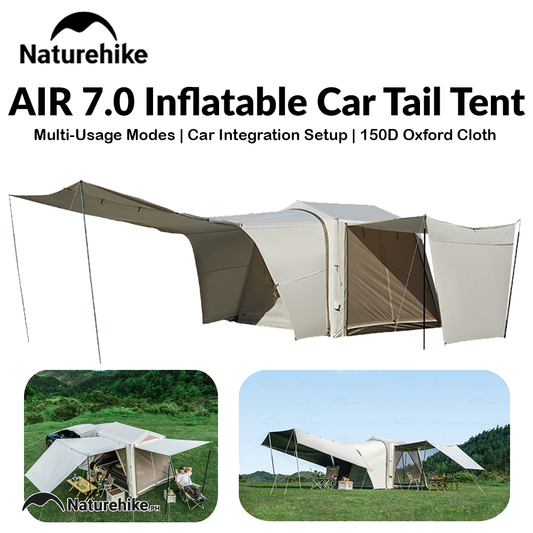 Naturehike AIR 7.0 Inflatable Car Tail Tent Portable SUV MPV Side Tunnel Tent Sunshade Waterproof Beach Car Rear Tent Camping Outdoor 35㎡ With Canopy