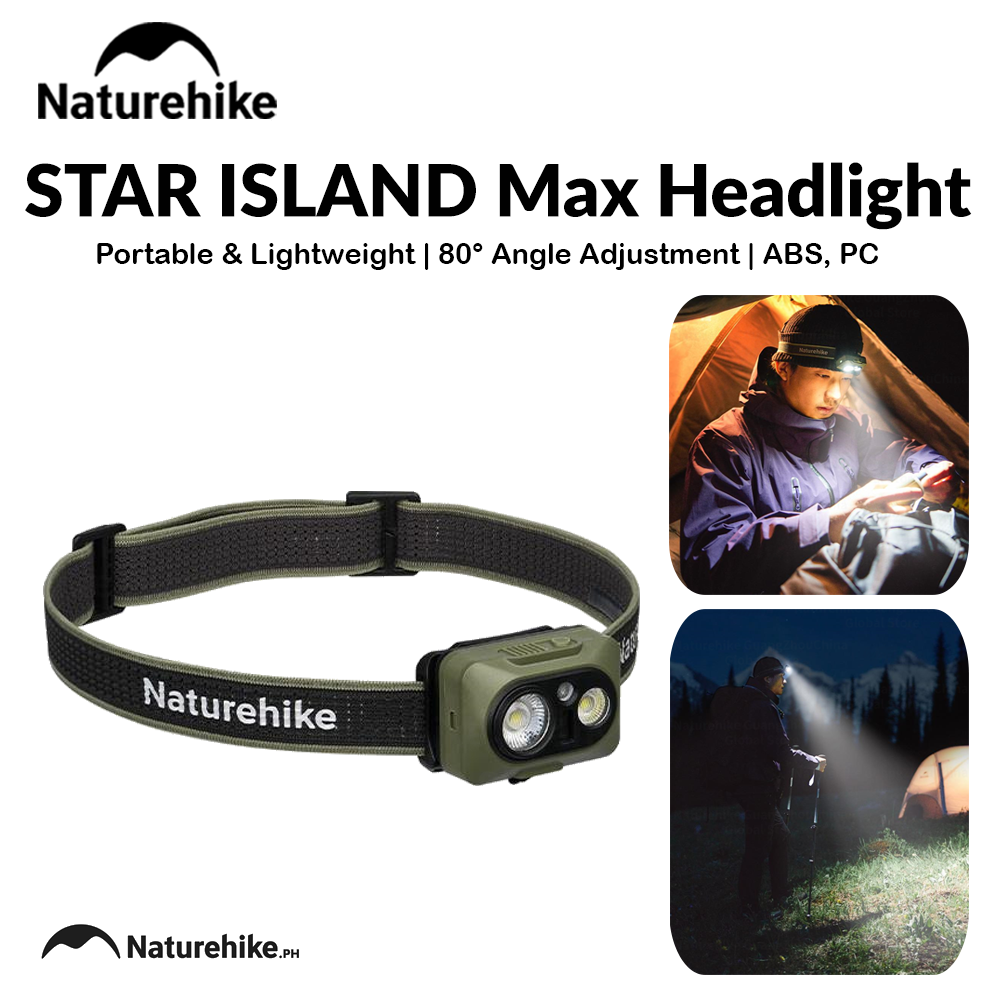 Naturehike STAR ISLAND Max Headlight Portable Ultralight Headlamp Waterproof SOS Emergency Red Light 84g Rechargeable Light Outdoor