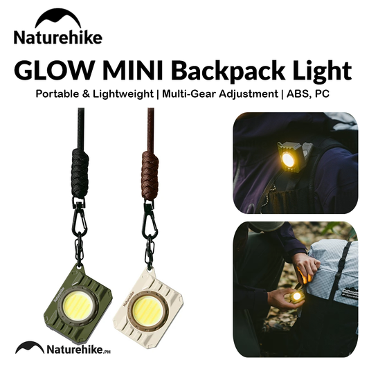 Naturehike GLOW MINI Backpack Light Portable Flashlight Hanging Light Waterproof Rechargeable 1100mAh Adjustable Strap Clip Lamp