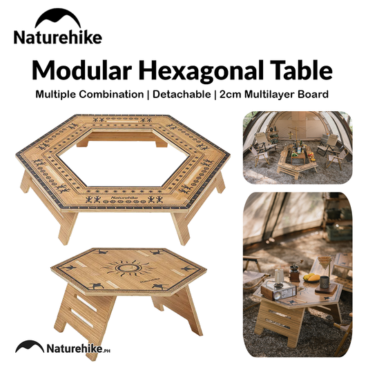 Naturehike Modular Hexagonal Table Portable Multipupose Splicing Table  DIY Multi-layer Board Double-Deck Extended Desk Camping BBQ Picnic Barbecue