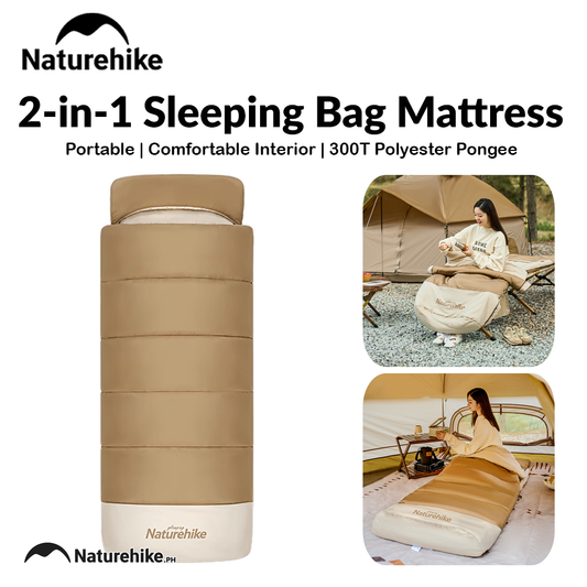 Naturehike 2-in-1 Sleeping Bag Mattress Portable Lightweight Single Person Sleeping Bag & Camping Mat Set Cotton Warm Quilt Waterproof Mat For Spring Autumn