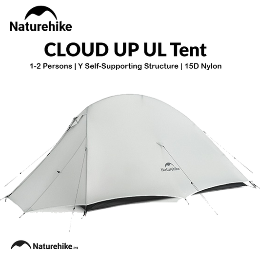 Naturehike Cloud Up UL Tent Portable Ultralight 1-2 Persons Single Double Streamlined Design 15D Nylon Waterproof Camping Backpacking Hiking Tent With Mat