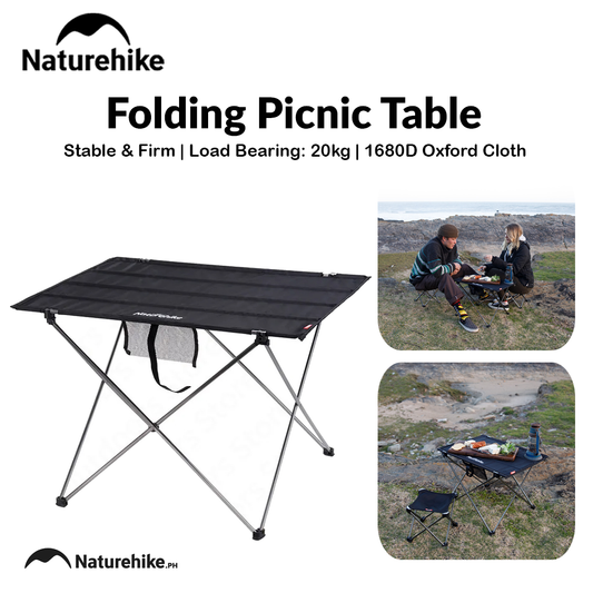 Naturehike Folding Picnic Table Portable Ultralight Foldable Camping Table Load Bearing 20kg Built-in Mesh Storage Bag Table BBQ Camping