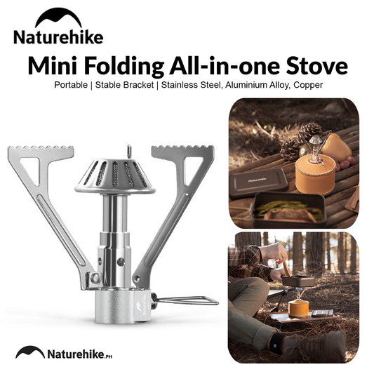 Naturehike Mini Folding All-In-One Stove Portable Top Mount Stove Head Butane Screw Type Gas Fuel Stove Burner With Adjustable Valve for Isobutane