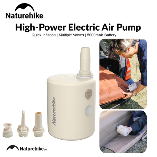 Naturehike High-Power Electric Air Pump Outdoor Portable Ultralight Camping Fast Inflate Deflate Electric Vacuum Pump For Air Cushion Mattress Pillows