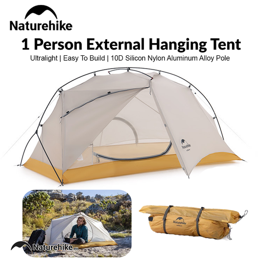 Naturehike CLOUD Trace 10D Single 1 Person Ultralight Weight Portable Camping Waterproof Tent 865g Silicon Nylon Coated Camp Cycling Hiking Biking