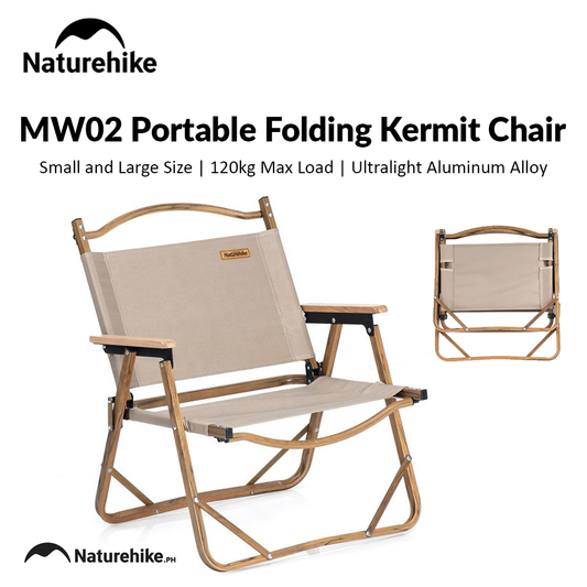 Naturehike TWILIGHT Series Outdoor Portable Foldable Camping Kermit Chair Aluminum Alloy Wood Grain up to 120KG Load 600D Oxford Cloth Camp Lightweight