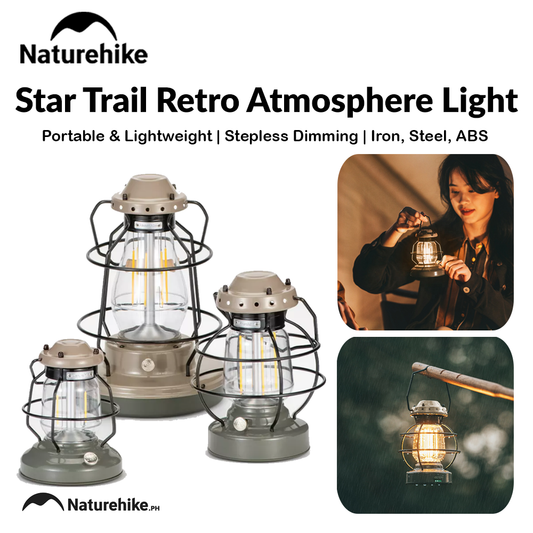 Naturehike Star Trail Retro Atmosphere Light Portable Lightweight Outdoor Camping LED Lantern IPX4 Waterproof USB Charge Lamp Ambient Tent Lighting