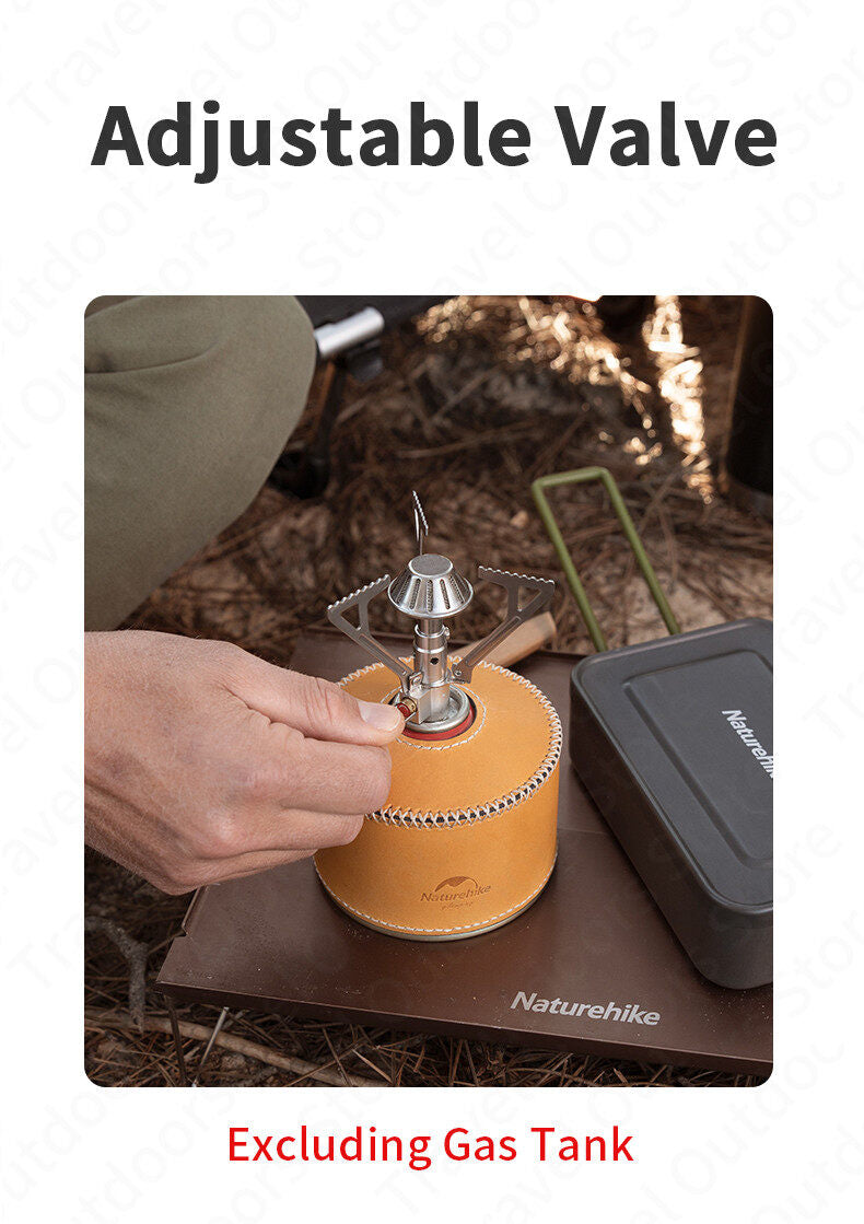 Naturehike Mini Folding All-In-One Stove Portable Top Mount Stove Head Butane Screw Type Gas Fuel Stove Burner With Adjustable Valve for Isobutane