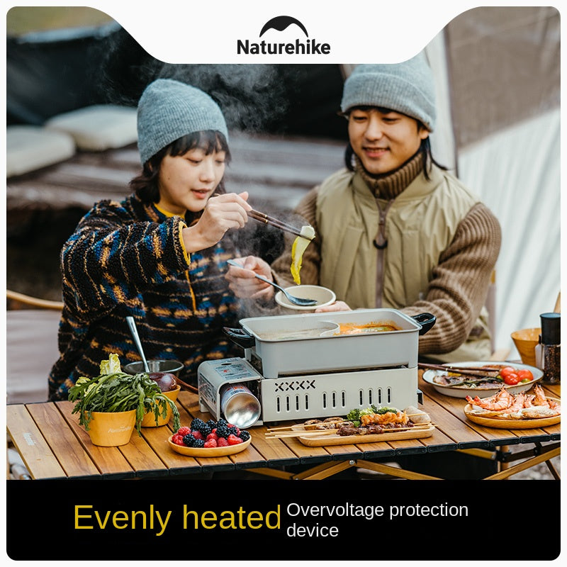 Naturehike WHITE BOAT Series Butane Grill Portable Multifunctional Stove Canister 2.2Kw Fire Power Magnetic Safety Valve Fuel Tank Cassette BBQ Burner