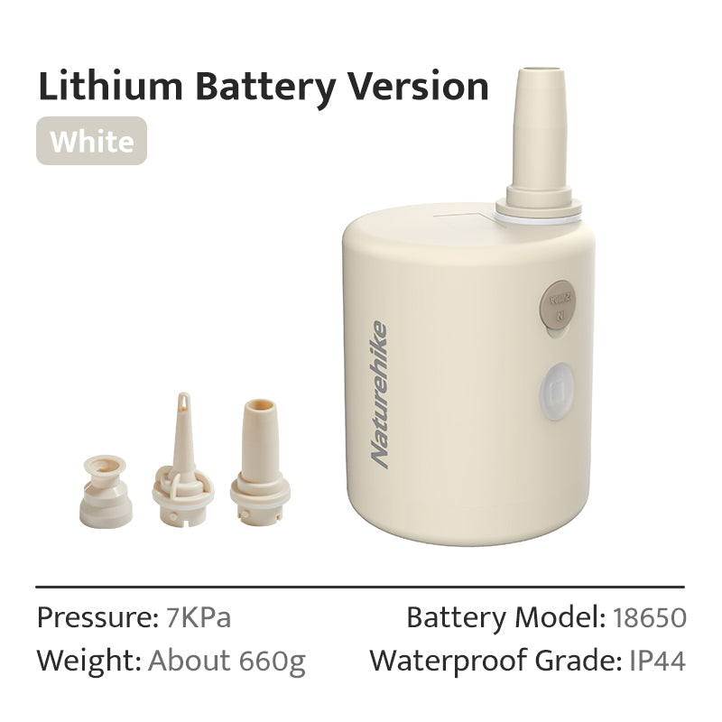 Naturehike High-Power Electric Air Pump Outdoor Portable Ultralight Camping Fast Inflate Deflate Electric Vacuum Pump For Air Cushion Mattress Pillows
