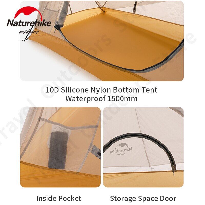 Naturehike CLOUD Trace 10D Single 1 Person Ultralight Weight Portable Camping Waterproof Tent 865g Silicon Nylon Coated Camp Cycling Hiking Biking