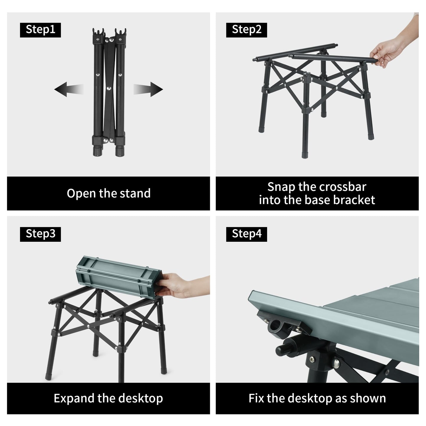 Naturehike Mini Aluminum Egg Roll Table Portable Ultralight Folding Camping Hiking Outdoor Table 50kg Max Load Cross Structure Design 6063 Aluminum Alloy