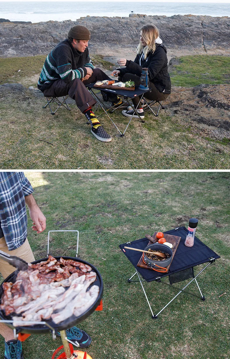 Naturehike Folding Picnic Table Portable Ultralight Foldable Camping Table Load Bearing 20kg Built-in Mesh Storage Bag Table BBQ Camping