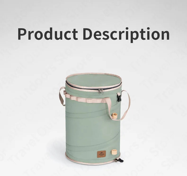 Naturehike Foldable Storage Round Bucket Portable Ultralight Folding 30L Capacity Barrel Clothes Bag Sundry Storage Box Cotton Bag 720g Camping Outdoor