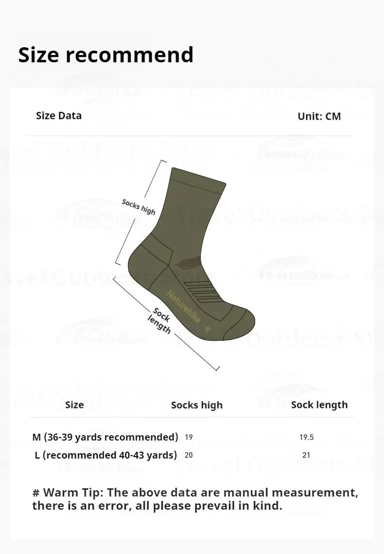 Naturehike Shock Absorbing Sports Socks Portable Breathable Warm Sheep Wool Camping Hiking Trekking Cycling Women Men's Socks