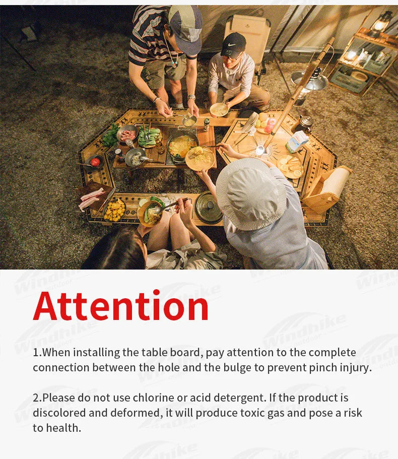 Naturehike Modular Hexagonal Table Portable Multipupose Splicing Table  DIY Multi-layer Board Double-Deck Extended Desk Camping BBQ Picnic Barbecue