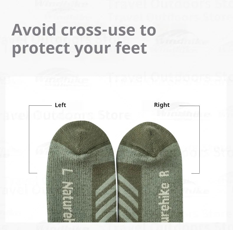 Naturehike Shock Absorbing Sports Socks Portable Breathable Warm Sheep Wool Camping Hiking Trekking Cycling Women Men's Socks