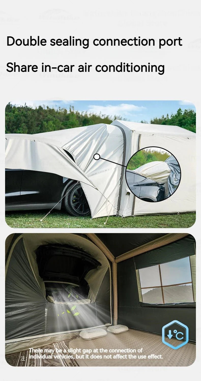 Naturehike AIR 7.0 Inflatable Car Tail Tent Portable SUV MPV Side Tunnel Tent Sunshade Waterproof Beach Car Rear Tent Camping Outdoor 35㎡ With Canopy