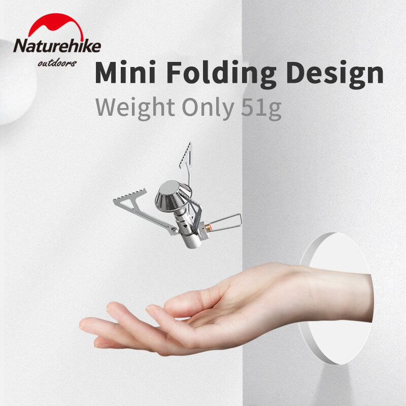 Naturehike Mini Folding All-In-One Stove Portable Top Mount Stove Head Butane Screw Type Gas Fuel Stove Burner With Adjustable Valve for Isobutane