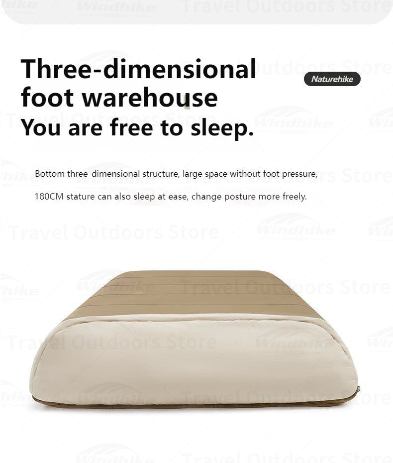 Naturehike 2-in-1 Sleeping Bag Mattress Portable Lightweight Single Person Sleeping Bag & Camping Mat Set Cotton Warm Quilt Waterproof Mat For Spring Autumn