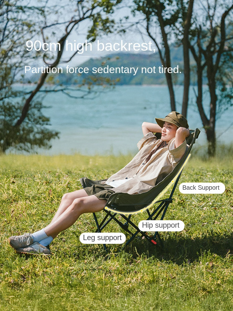 Naturehike SEA STAR 002 High Back Moon Chair Portable Lightweight Folding Adjustable Reclining Chair With Removable Head Pillow Camping Polyester Carbon Steel