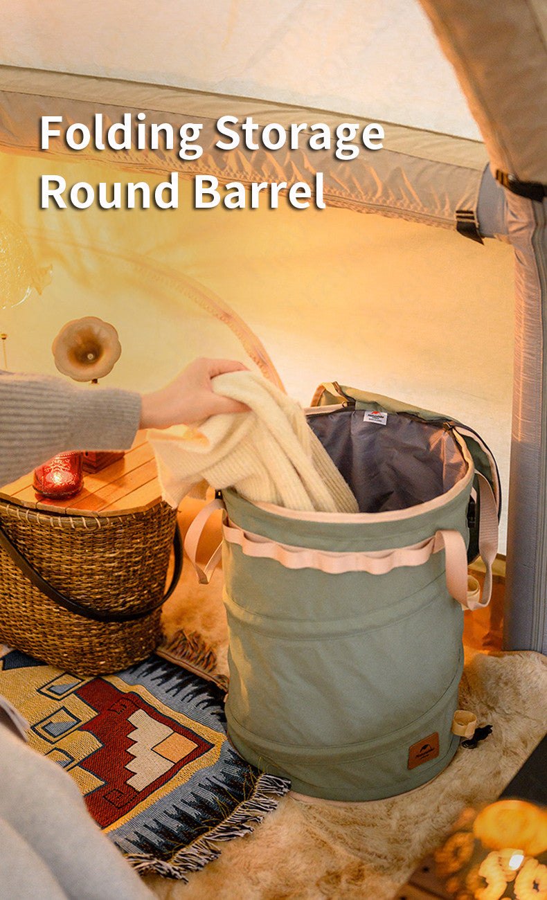 Naturehike Foldable Storage Round Bucket Portable Ultralight Folding 30L Capacity Barrel Clothes Bag Sundry Storage Box Cotton Bag 720g Camping Outdoor