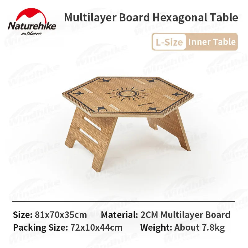 Naturehike Modular Hexagonal Table Portable Multipupose Splicing Table  DIY Multi-layer Board Double-Deck Extended Desk Camping BBQ Picnic Barbecue