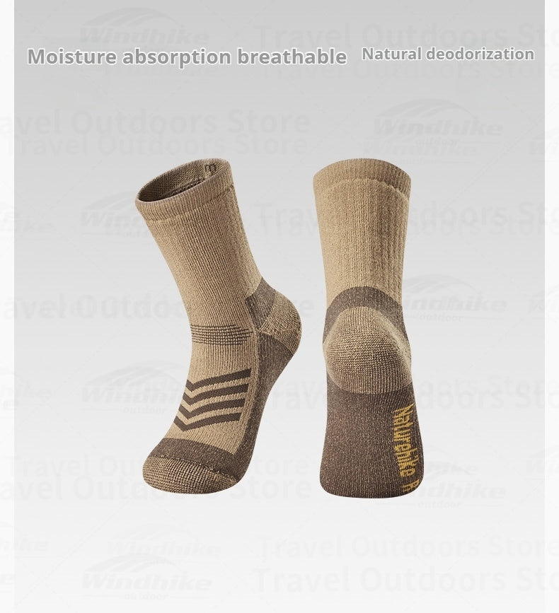 Naturehike Shock Absorbing Sports Socks Portable Breathable Warm Sheep Wool Camping Hiking Trekking Cycling Women Men's Socks